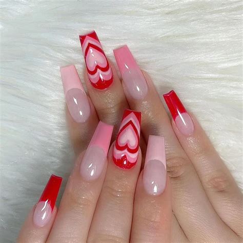 valentine's day fake nails